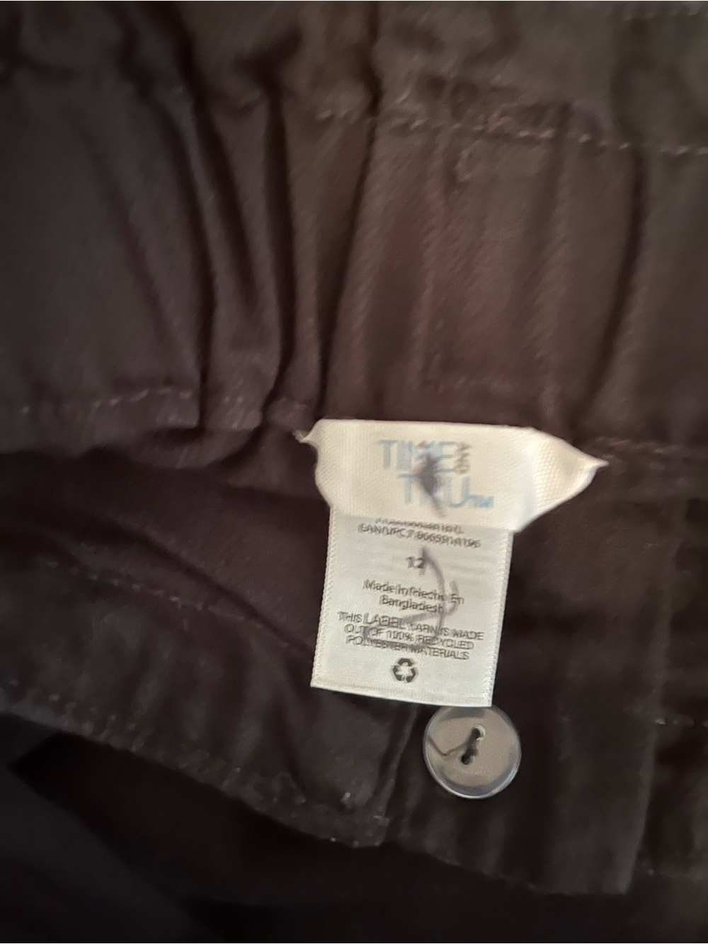 Time and Tru Black Elastic Waist Jogger Pants